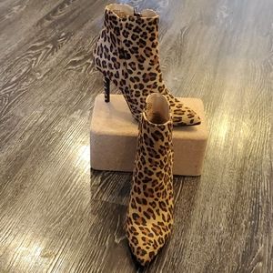 Zigi Soho Suede Leopard Print Ankle Booties